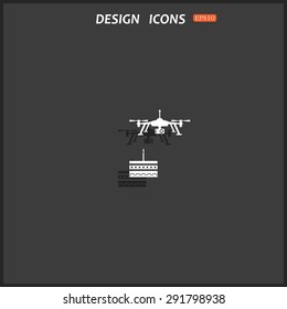 Birthday cake. Quadrocopter. icon. vector design