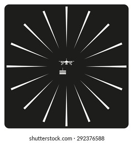 Birthday cake. Quadrocopter. icon. vector design
