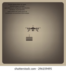 Birthday cake. Quadrocopter. icon. vector design