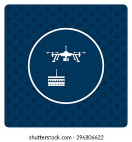 Birthday cake. Quadrocopter. icon. vector design