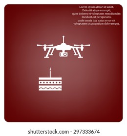 Birthday cake. Quadrocopter. icon. vector design