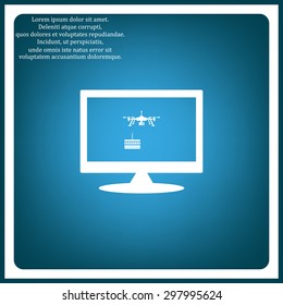 Birthday cake. Quadrocopter. icon. vector design