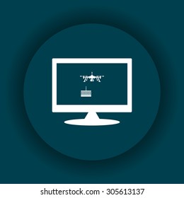 Birthday cake. Quadrocopter. icon. vector design