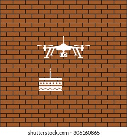 Birthday cake. Quadrocopter. icon. vector design