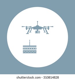 Birthday cake. Quadrocopter. icon. vector design