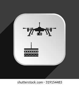 Birthday cake. Quadrocopter. icon. vector design