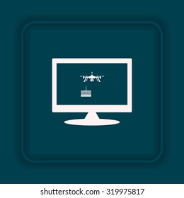 Birthday cake. Quadrocopter. icon. vector design
