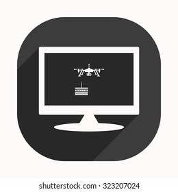 Birthday cake. Quadrocopter. icon. vector design