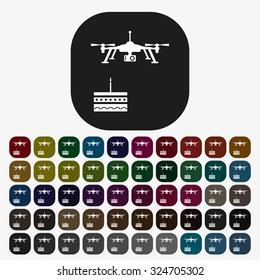 Birthday cake. Quadrocopter. icon. vector design