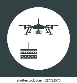 Birthday cake. Quadrocopter. icon. vector design