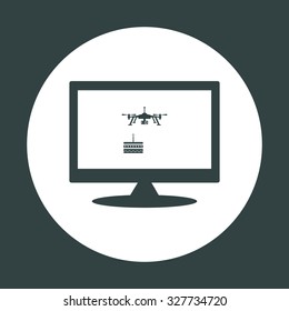 Birthday cake. Quadrocopter. icon. vector design