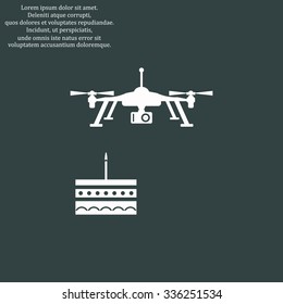 Birthday cake. Quadrocopter. icon. vector design