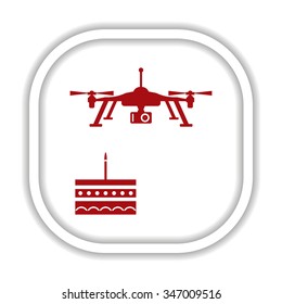 Birthday cake. Quadrocopter. icon. vector design