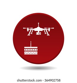 Birthday cake. Quadrocopter. icon. vector design