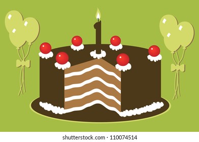birthday cake retro vector