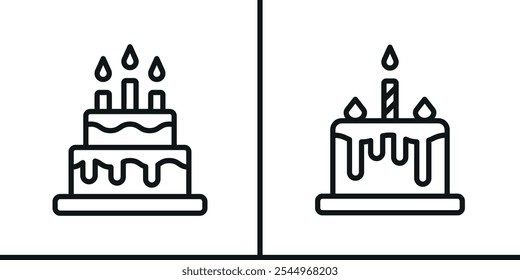 Conjunto de pastel de cumpleaños icono de diseño de Plantilla moderna