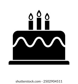 Birthday cake silhouette icon. Vector.
