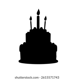Birthday Cake  silhouette vector flat illustration design.
