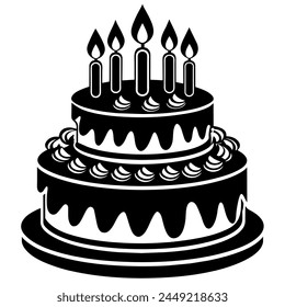 birthday cake silhouette vector illustration