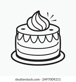 birthday cake silhouette Vector illustrations with white background