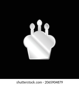 Birthday Cake silver plated metallic icon