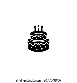Birthday cake simple flat icon vector illustration