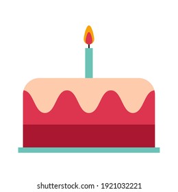 Birthday Cake. Simple food icon in trendy style isolated on white background for web apps and mobile concept. Vector Illustration. EPS10
