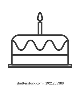 Birthday Cake. Simple food icon in trendy style isolated on white background for web apps and mobile concept. Vector Illustration. EPS10