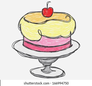 Birthday cake sketch