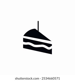 birthday cake slice icon sign vector