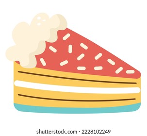 birthday cake slice over white