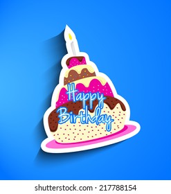 Birthday cake sticker