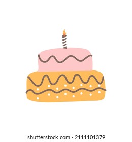 
Birthday cake still life illustration