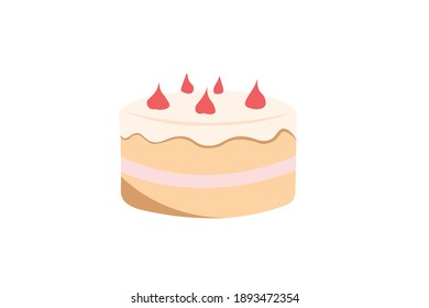 Birthday Cake with Strawberry Cream