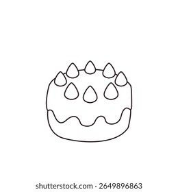 birthday cake strawberry shortcake delicious dessert food sweet emoji symbol sign icon vector illustration