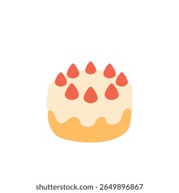 birthday cake strawberry shortcake delicious dessert food sweet emoji symbol sign icon vector illustration