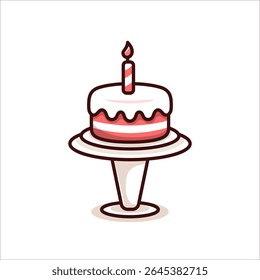 birthday cake with table stand cartoon