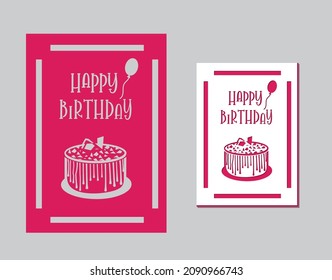 Plantilla de pastel de cumpleaños. Diseño de corte