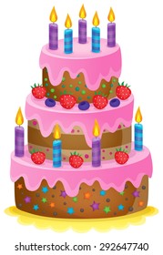 Birthday cake theme image 1 - eps10 vector illustration.