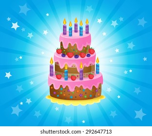 Birthday cake theme image 3 - eps10 vector illustration.