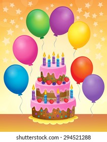 Birthday cake theme image 6 - eps10 vector illustration.