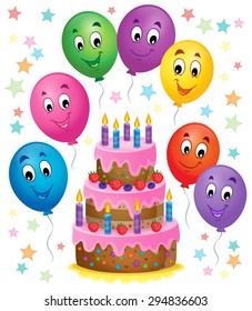 Birthday cake theme image 7 - eps10 vector illustration.