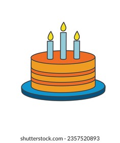 Torta de cumpleaños con tres velas