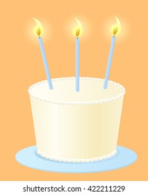 Birthday cake with three candles