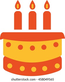 Birthday Cake with three candles