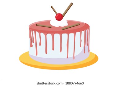 Birthday Cake Topped with Berries