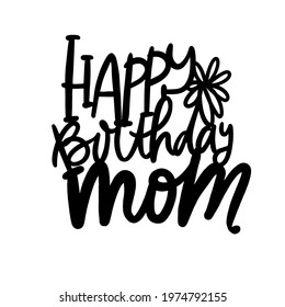 Birthday cake topper. Hand lettering illustration