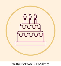 Birthday cake trendy icon usable art colorful vector illustration abstract background design