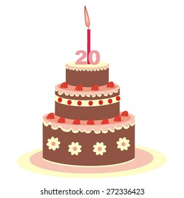 birthday cake, twenty years 