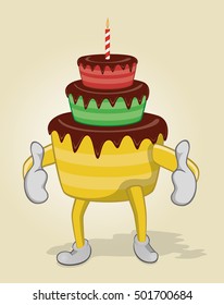 Birthday Cake With Two Thumbs Up